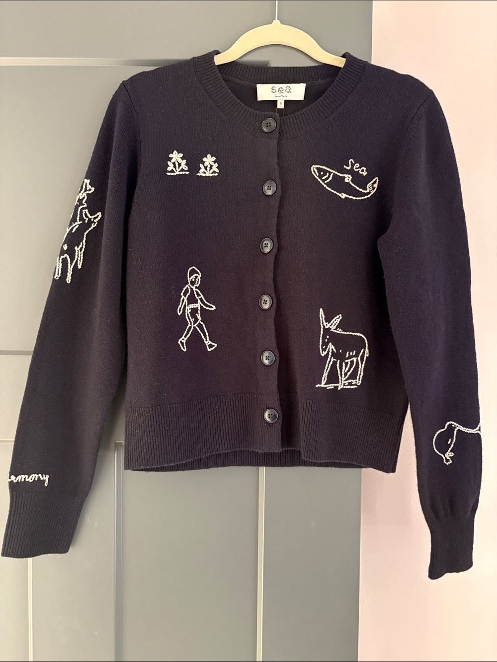 SEA NY Demi French Workwear Knit Cardigan